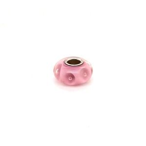 Trollbeads Pink Glass Bead Sterling Silver 925 Core Charm for Bracelet